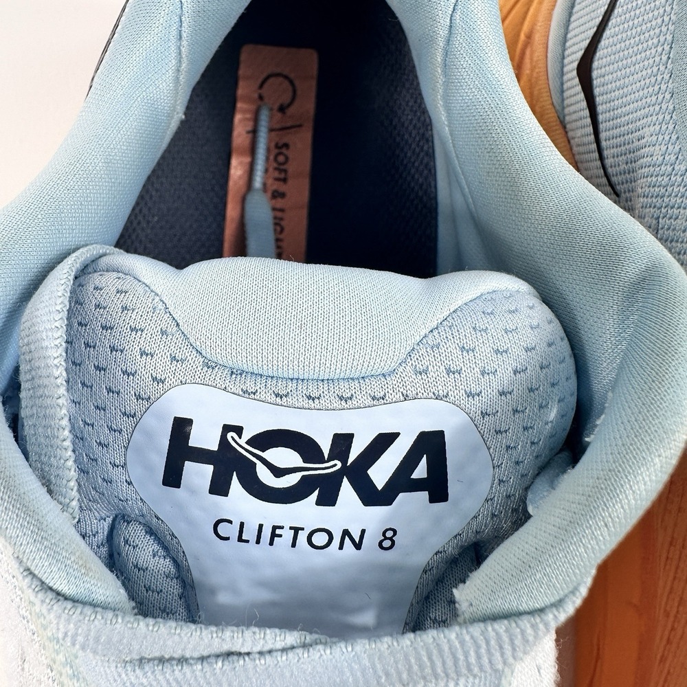 HOKA Clifton 8 Womens 9B‎ Running Shoes Summer Song Ice Flow Blue 1119394 - Picture 6 of 11